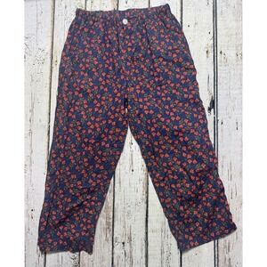 Sleepy Jones Red Floral Poppy Printed Cotton Pajama Lounge Pants Size Medium